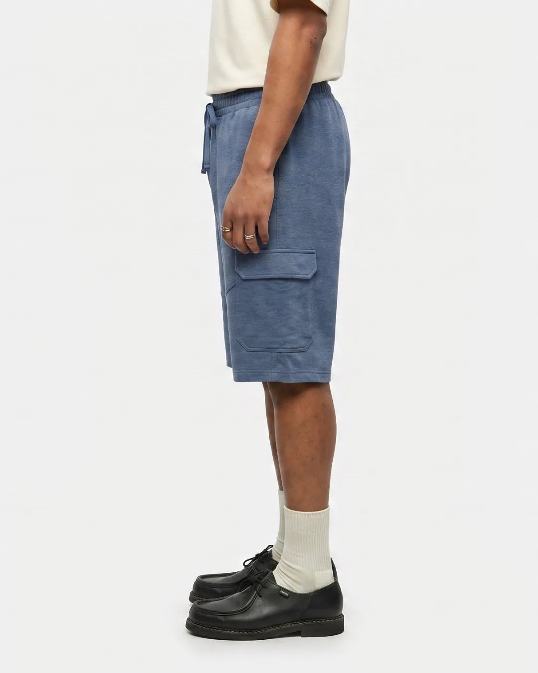 Men's Cotton Jersey Slate Blue Cargo Shorts
