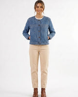 Women’s Blue Boxy Fit Long Sleeve Denim Shirt