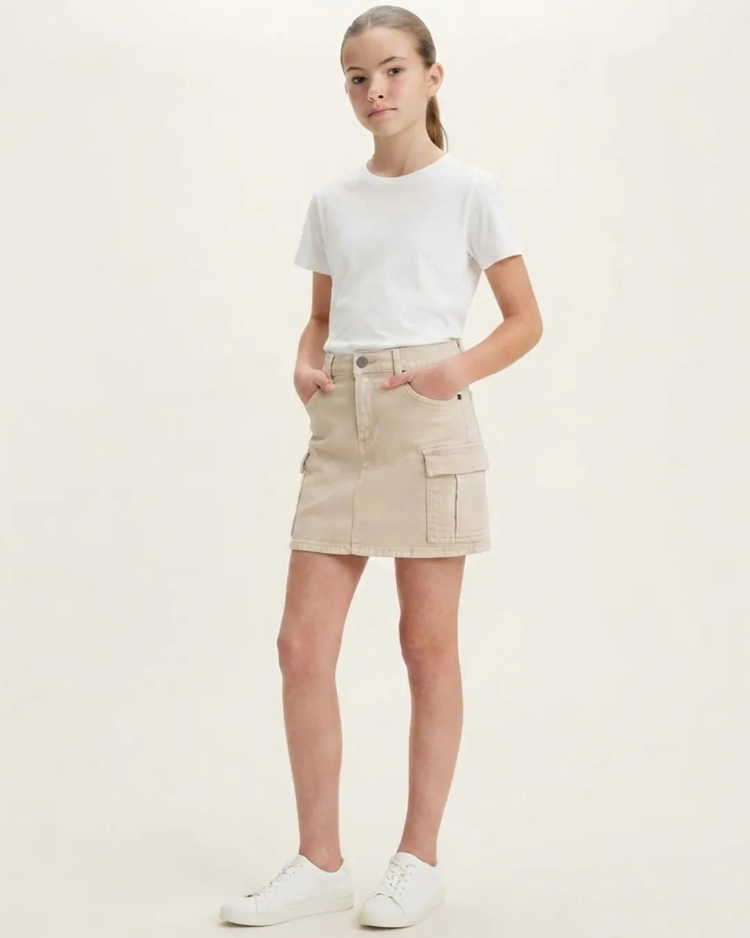 TLD Girls Denim Cargo Mini Skirt Adjustable Waist