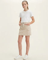 TLD Girls Denim Cargo Mini Skirt Adjustable Waist