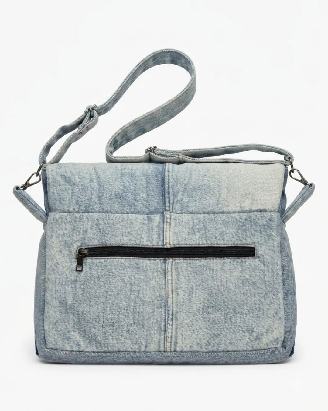 Sustainable Unisex Denim Crossbody Bag for University & Streetwear