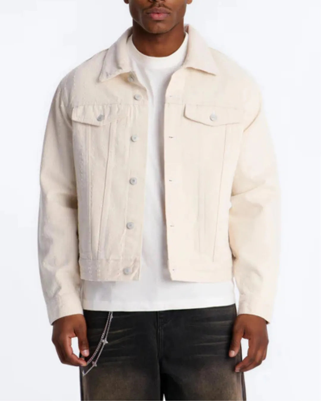 Novamen Men's Cropped Feeling Edgy Denim Jacket