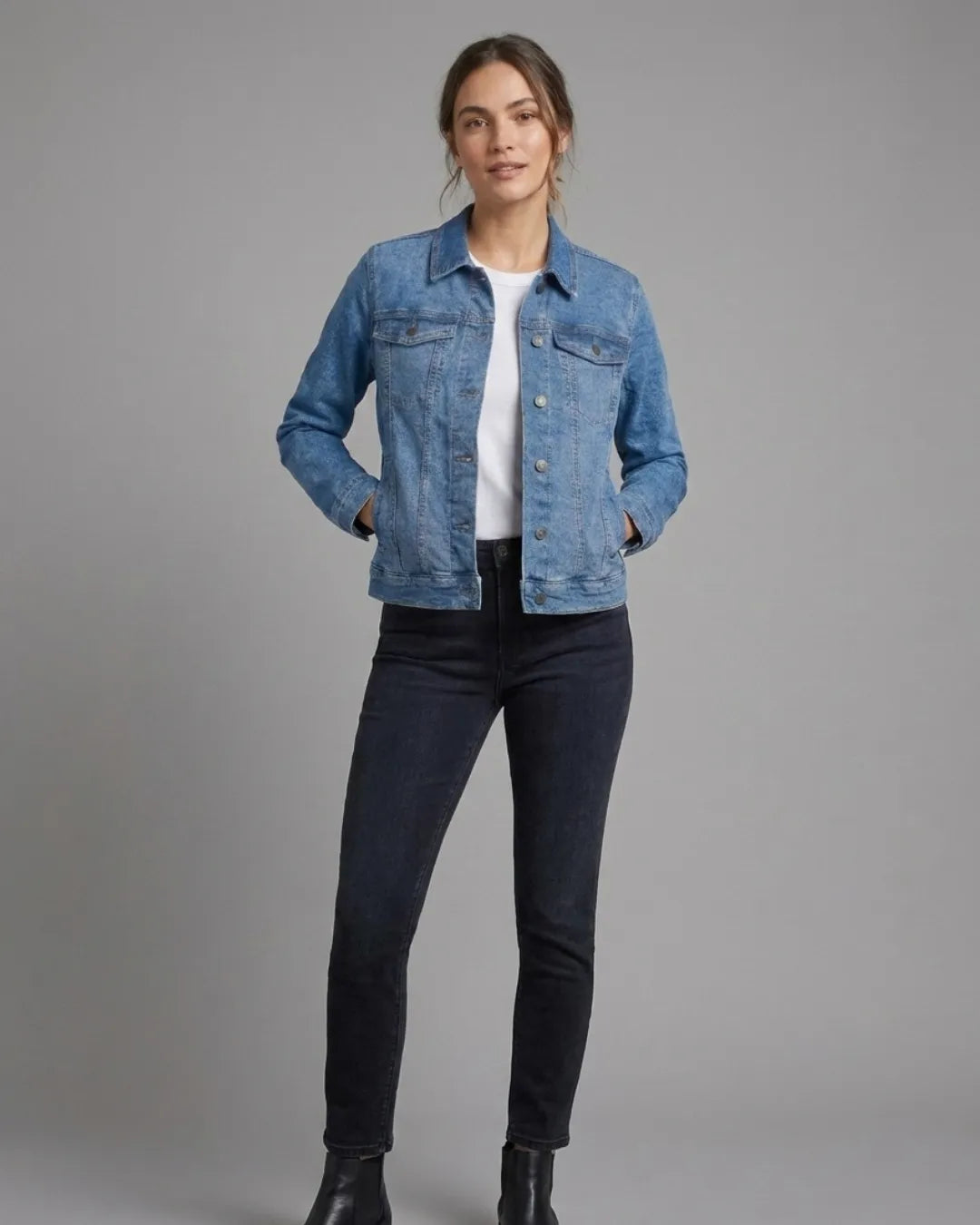 Lands' End Women's Classic Blue Denim Jacket
