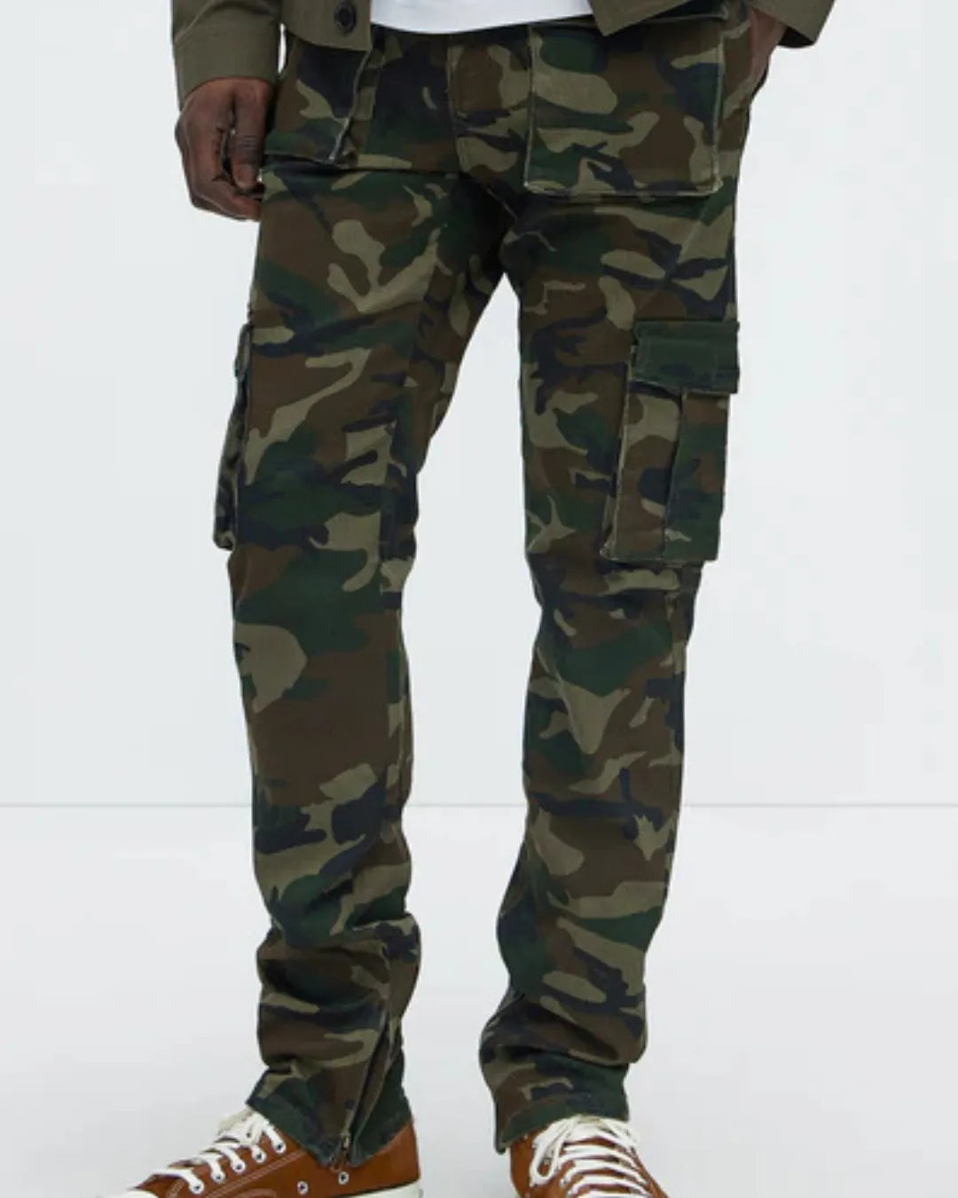 Novamen Men's  Slim Straight Streetwear Cargo Pants