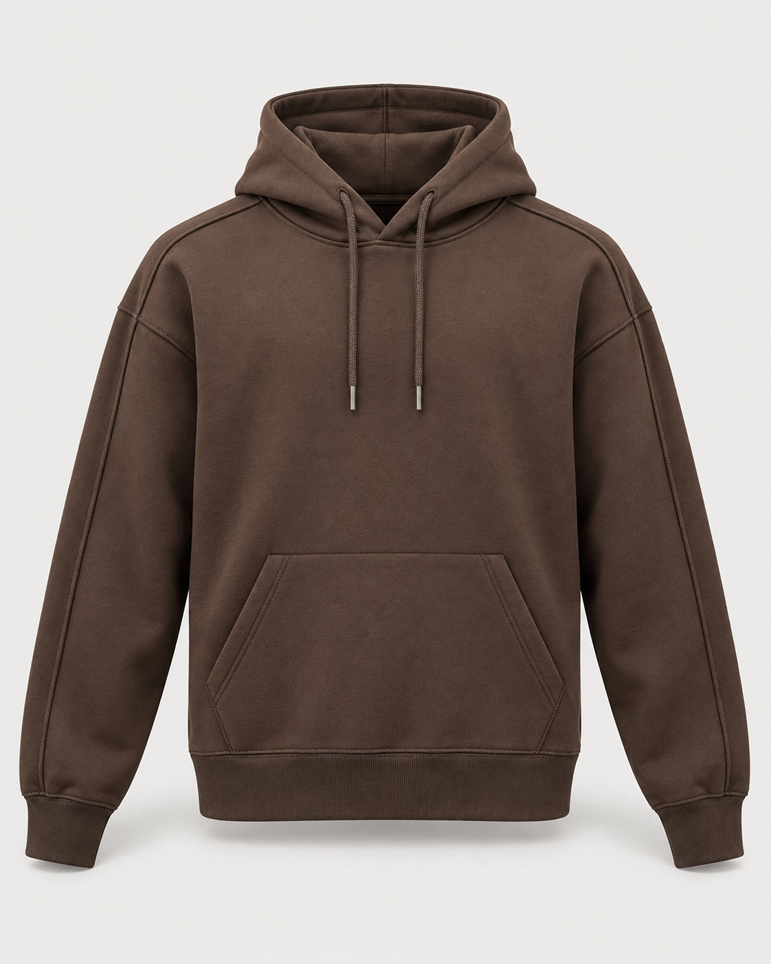 Chocolate Brown Panel Hoodie