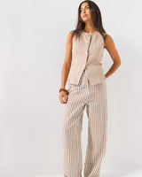 ONLY Women's Sleeveless Waistcoat – Beige Brown
