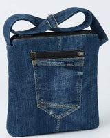 Reworked Denim Crossbody Bag With Dual Pocket Design By TLD