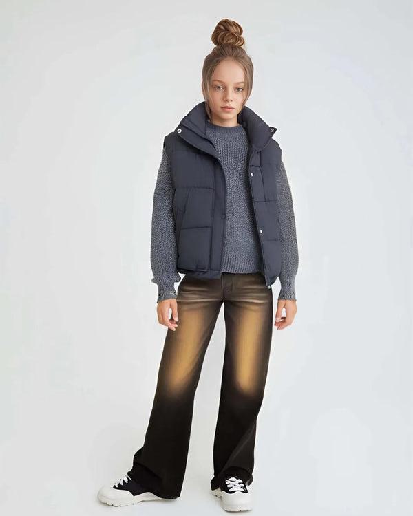 Gloria Jeans Brown Spray Wide Leg Denim