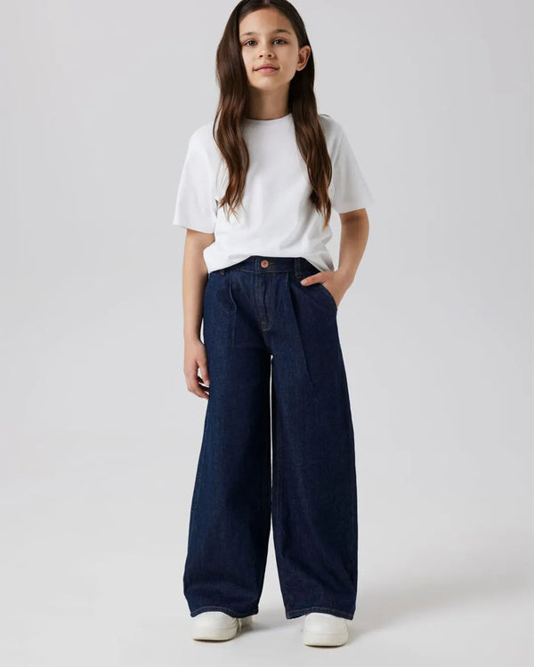 Name It Girls Dark Blue Wide Leg Jeans