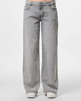 Pieces Wide Leg Light Grey Denim Jeans