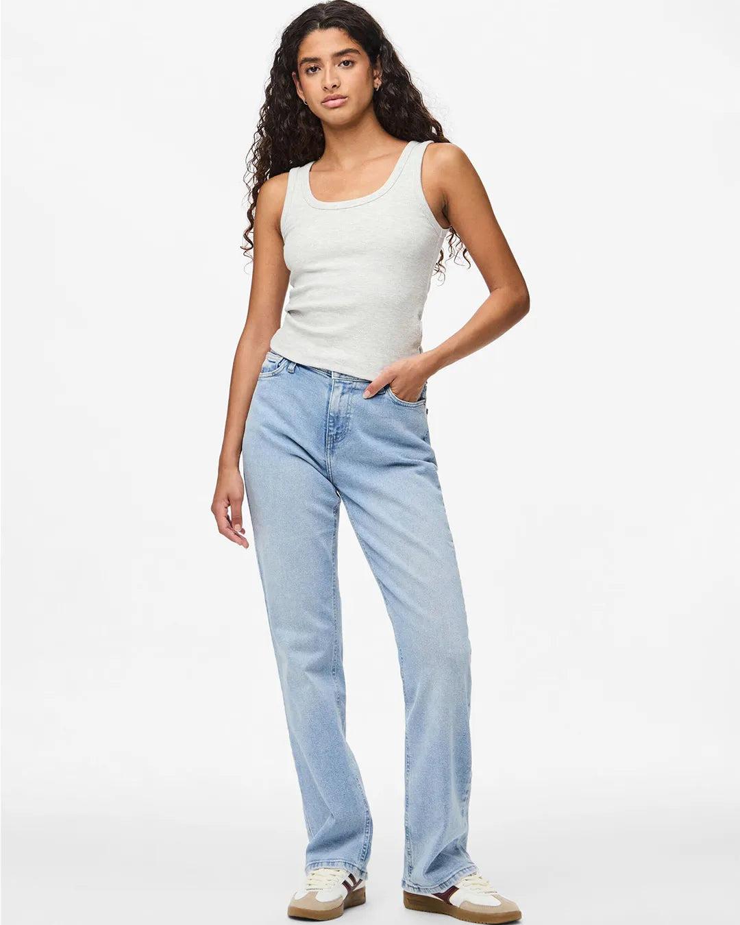 Pieces Straight Fit Jeans Light Blue