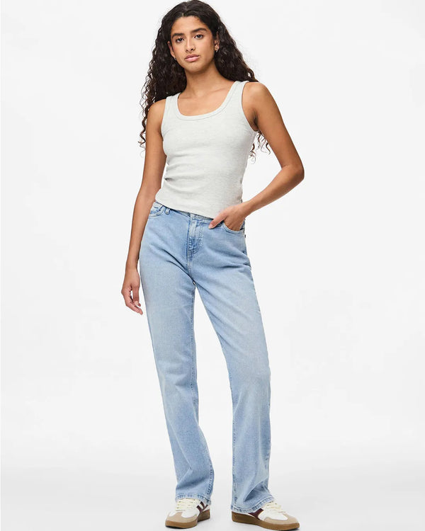 Pieces Straight Fit Jeans Light Blue