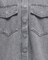 Girls Grey Denim Shirt Only Short Sleeve Casual Style