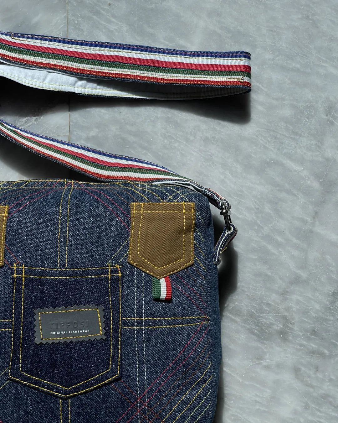Sustainable Denim Crossbody Bag Patchwork Style By TLD