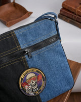 TLD Two Tone Denim Laptop Premium Crossbody MacBook iPad Messenger Bag