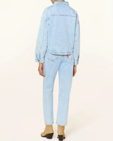 Ichi Light Wash Denim Set with Jacket and Jeans for Women