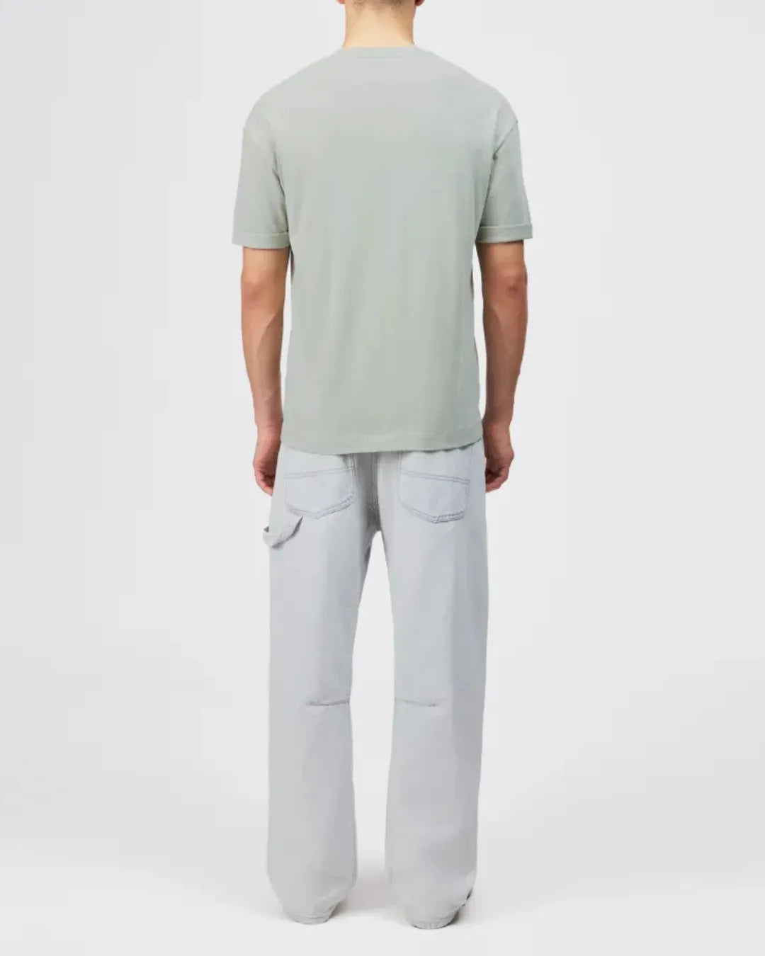 Jack & Jones Sage Green Down Shoulder Fit T Shirt