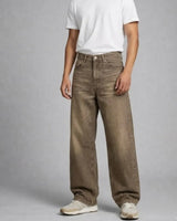 Pull&Bear Unisex Baggy Fit Jeans Mocha Olive