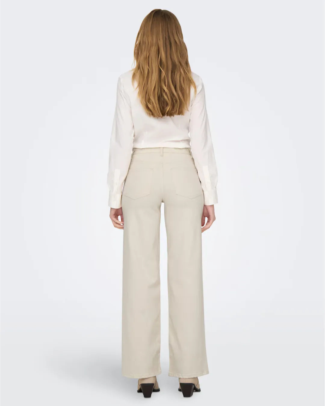 Only Girls Beige Wide Leg Denim Jeans