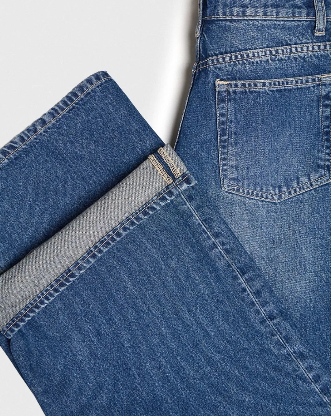 Woman Ostin Super Wide Leg Denim Dark Blue Color