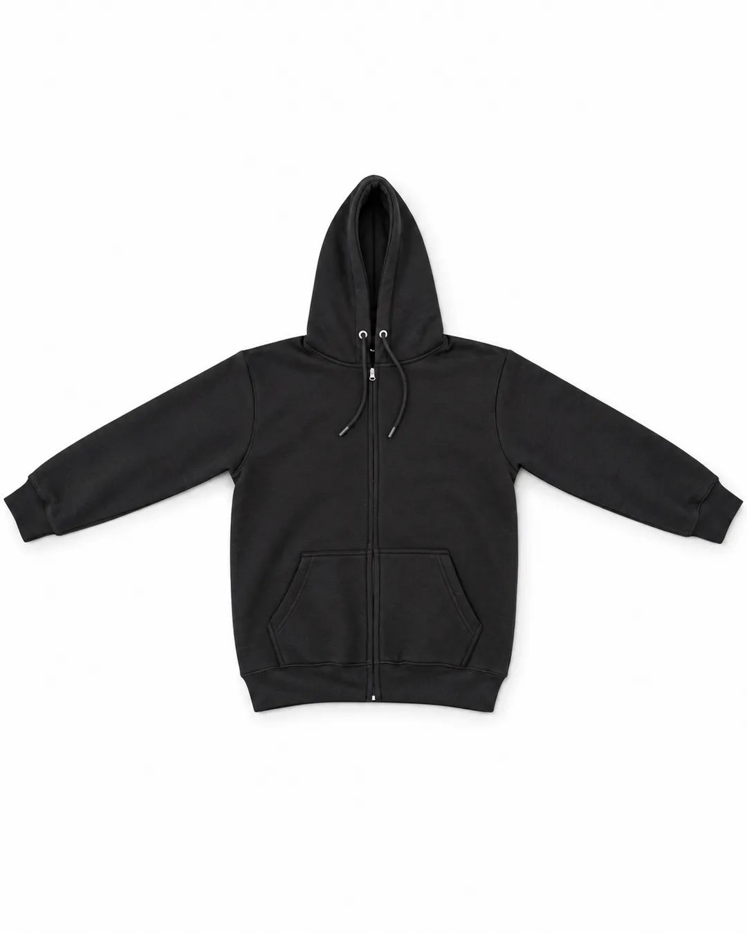 Men Black Zip-Up Hoodie