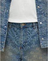 Novamen Men's printed Relaxed Fit Denim Short