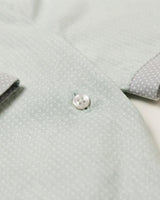 Zara Men Mint Green Dotted Print Cotton Cuban Collar Short Sleeve Shirt
