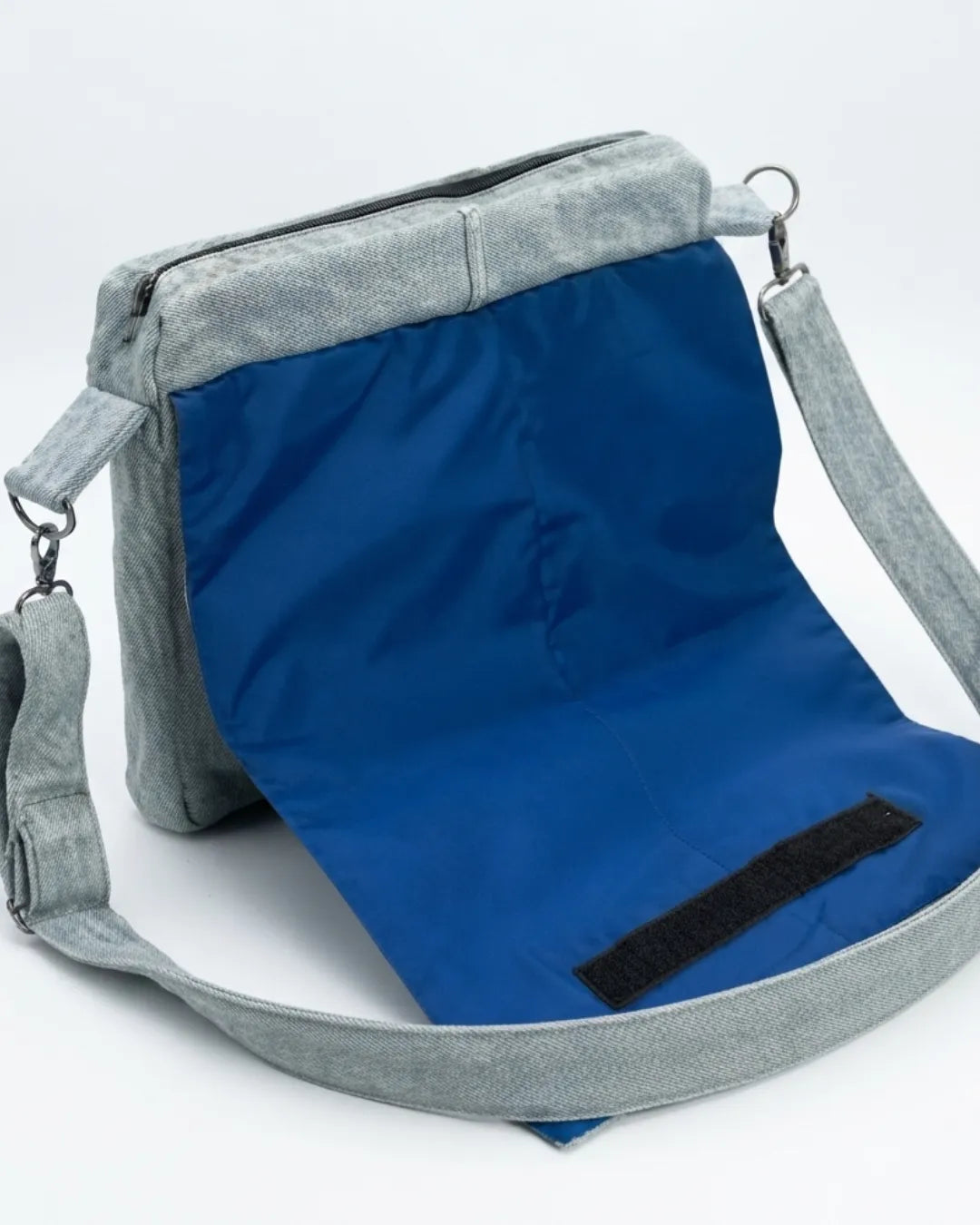 Sustainable Unisex Denim Crossbody Bag for University & Streetwear