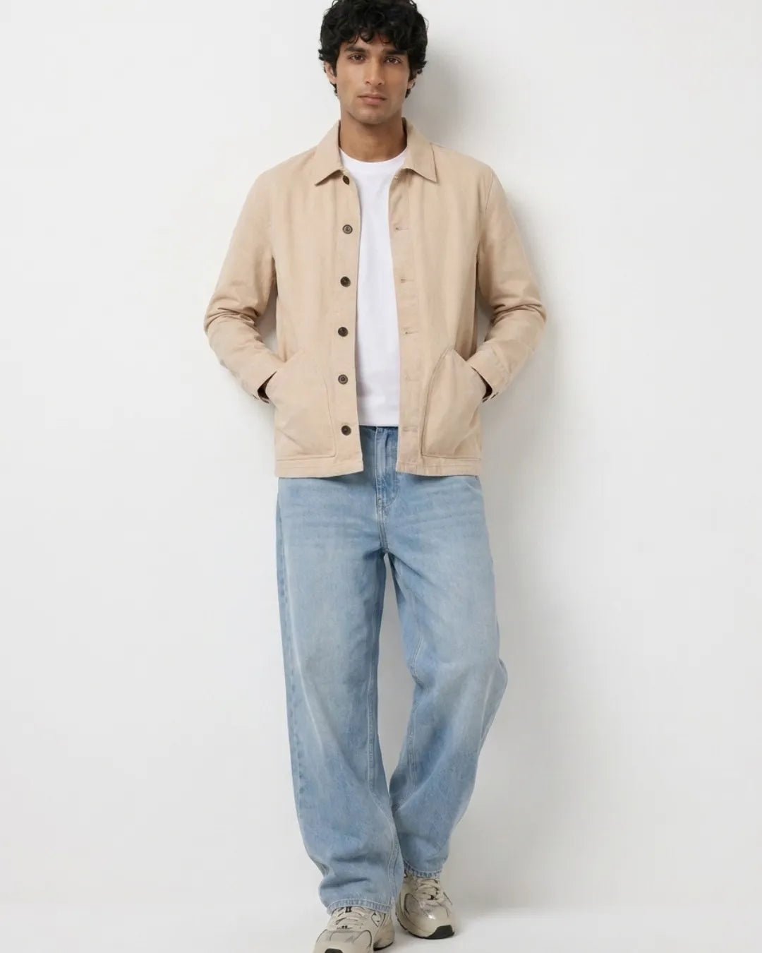 Solid Men's Heavyweight Oversized Denim Shirt