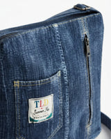 Reworked Denim Crossbody Bag With Dual Pocket Design By TLD