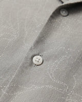 Zara Men's Grey Dotted Paisley Cuban Collar Shirt