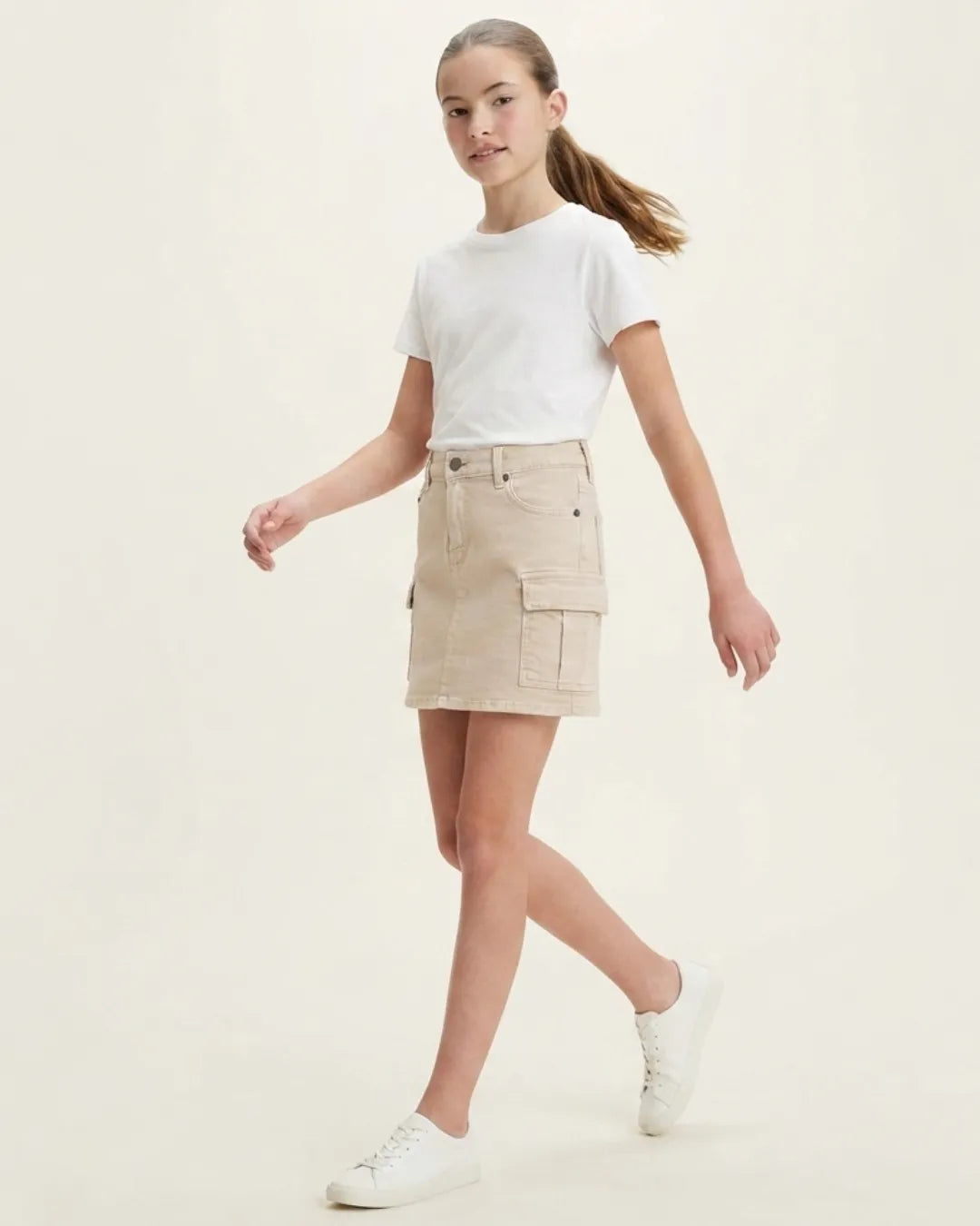 TLD Girls Denim Cargo Mini Skirt Adjustable Waist