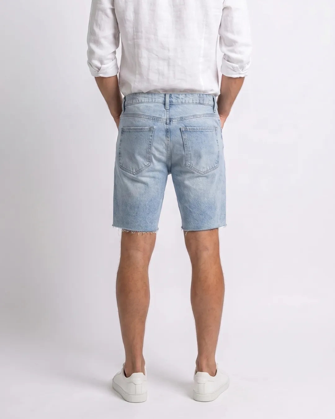Estivaneli Men's Light Wash Denim Shorts