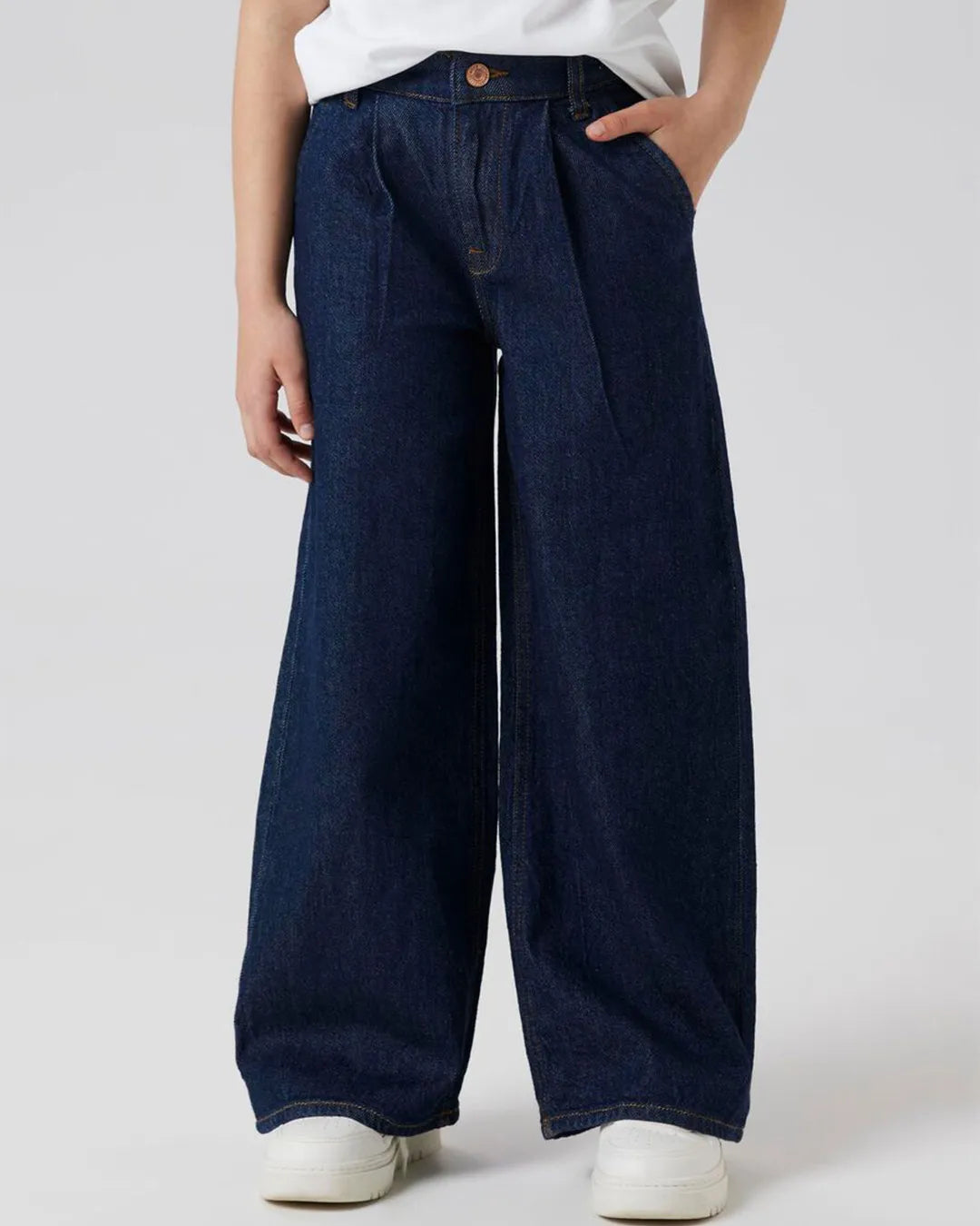 Name It Girls Dark Blue Wide Leg Jeans