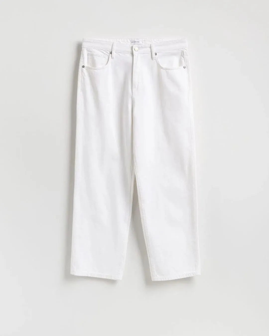 Womens Classic Straight Fit White Denim Jeans