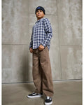 Barrel High Waist Baggy Skater Fit Jeans Light Brown