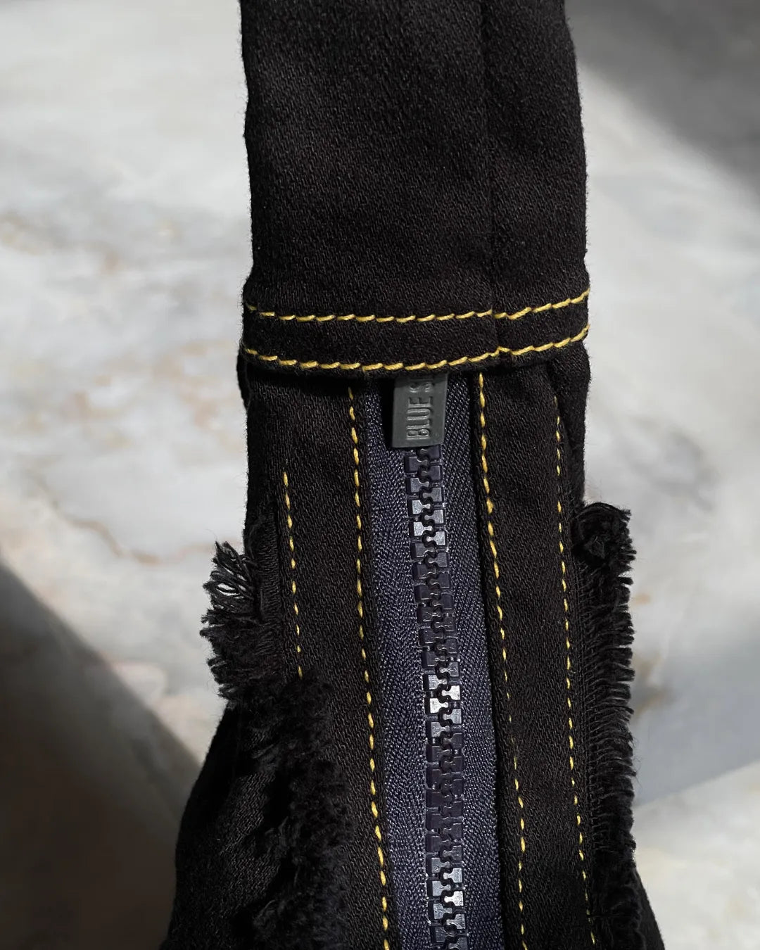 Jet Black Reworked Denim Shoulder Bag By TLD
