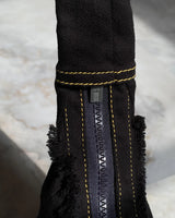 Jet Black Reworked Denim Shoulder Bag By TLD