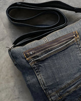 Reworked Denim Crossbody Bag With Dual Pocket Design By TLD