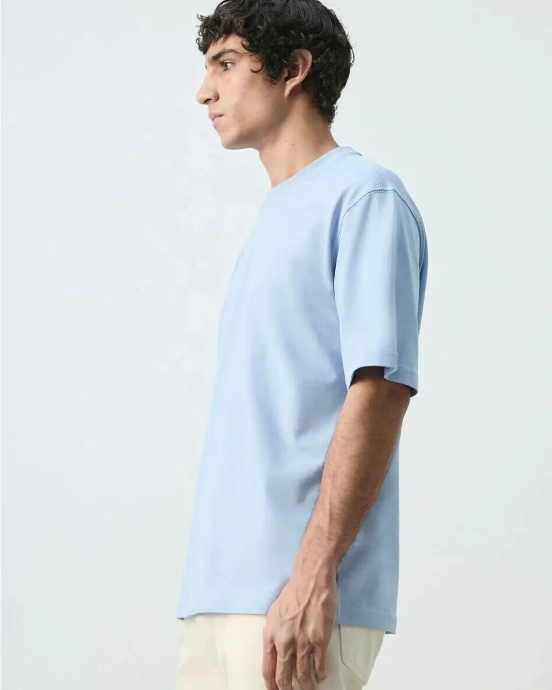 Sky Blue Wash Tee STWD Pull&Bear Down Shoulder Fit