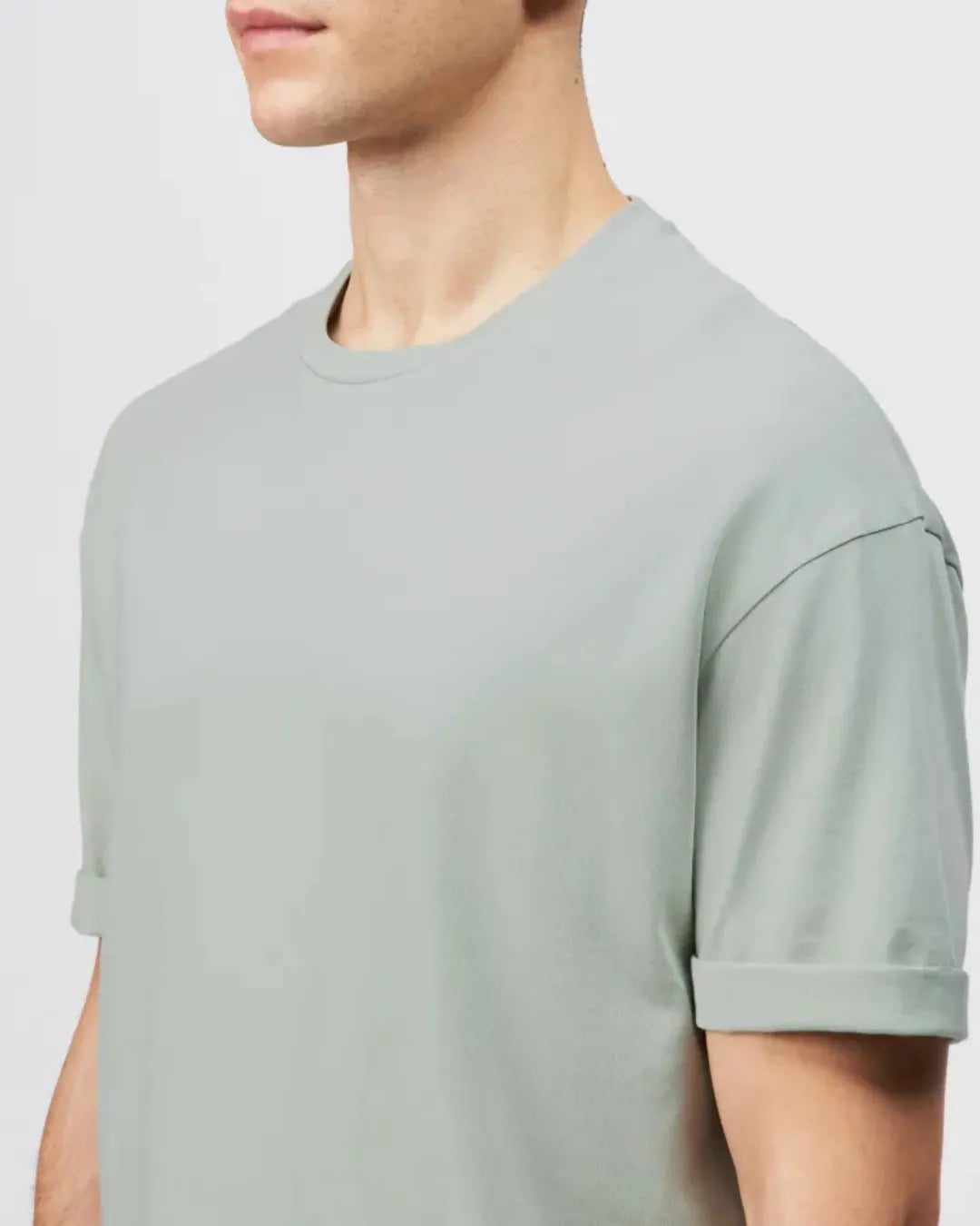 Jack & Jones Sage Green Down Shoulder Fit T Shirt