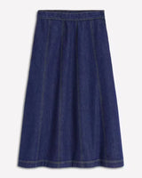 Deep Indigo A Line Denim Maxi Skirt for Women