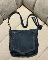 Lost Revival Indigo Patch Denim Crossbody Bag
