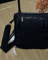Upcycled Black Denim Crossbody Bag Recycled Jeans By TLD