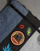 TLD Three Tone Denim Laptop Bag For Daily Travel Use