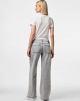 Pieces Wide Leg Light Grey Denim Jeans