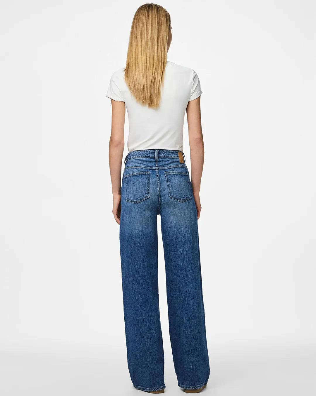 Pieces Wide Leg Medium Blue Jeans