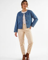 Women’s Blue Boxy Fit Long Sleeve Denim Shirt