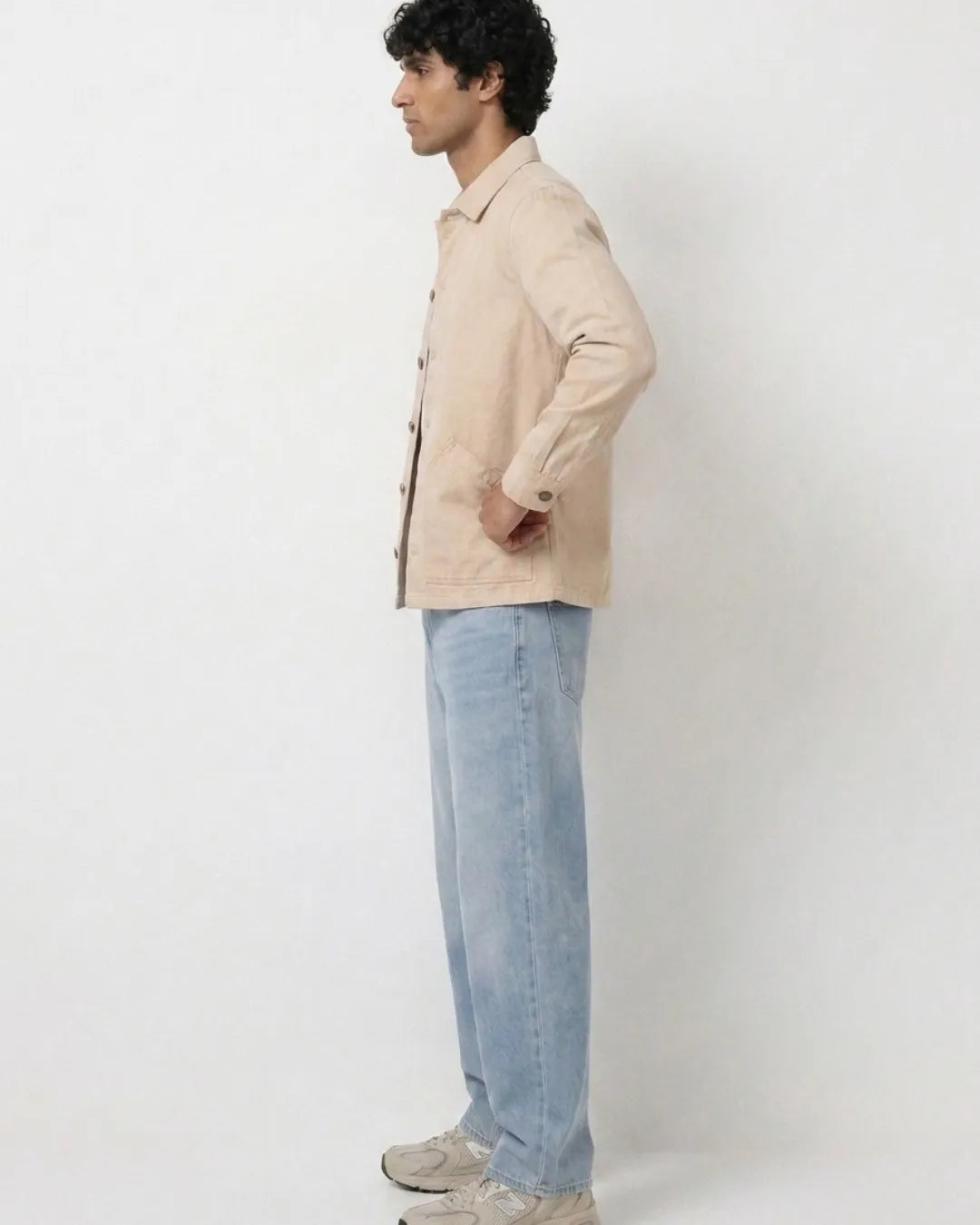 Solid Men's Heavyweight Oversized Denim Shirt