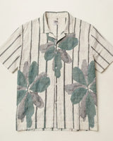 Zara Men's Textured Floral Print Cuban Collar Shirt